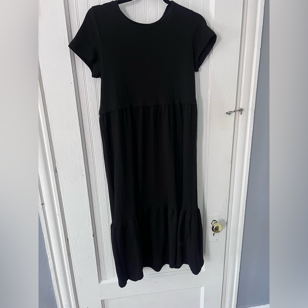 Saturday by Anthropologie Black Midi Dress